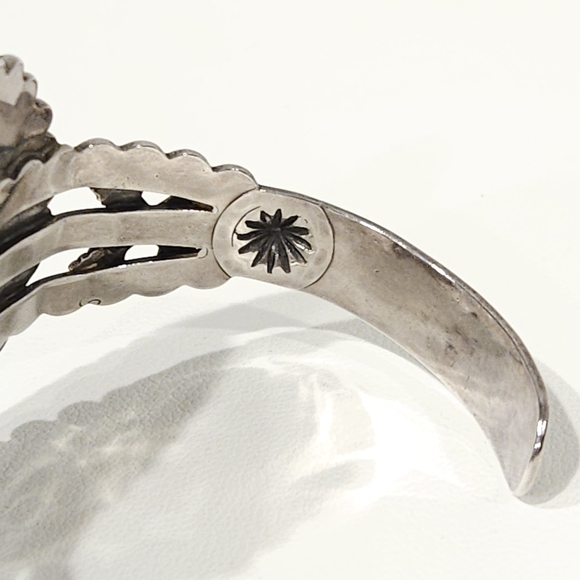 Vintage Southwestern Turquoise Sterling Silver Cuff Bracelet Pacific Jewelry Co - Picture 7 of 16